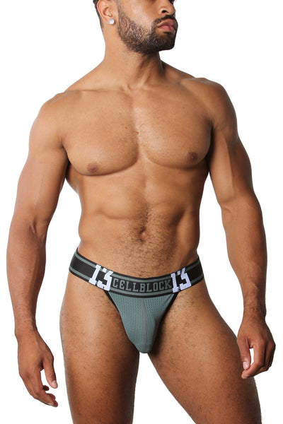 CellBlock 13 Army Green Relay Mesh Thong