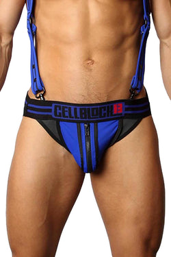CellBlock 13 Blue Triple Threat Zipper Jockstrap thumbnail 2