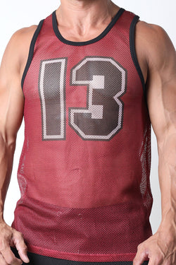 CellBlock 13 Burgundy Halfback Mesh Tank Top thumbnail 1