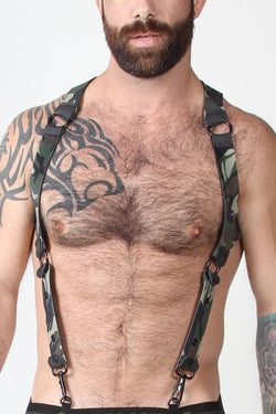 CellBlock 13 Green Camo Spartan Neoprene Reversible Harness thumbnail 1