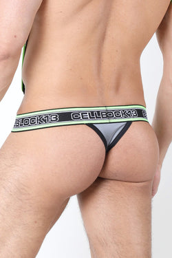 CellBlock 13 Green Rogue X Reflective Zipper Thong thumbnail 3