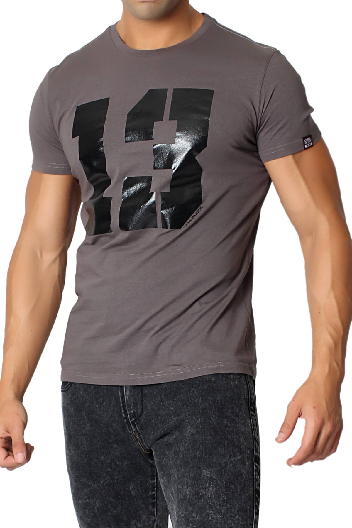 CellBlock 13 Grey Logo "13" Crew Neck T-Shirt