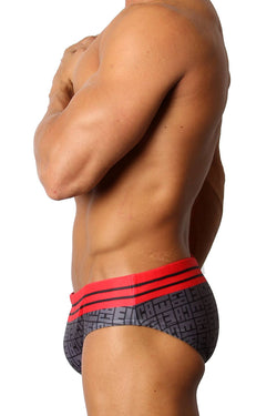 CellBlock 13 Icon Swim Brief in Red thumbnail 3