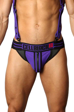 CellBlock 13 Purple Triple Threat Zipper Jockstrap thumbnail 2