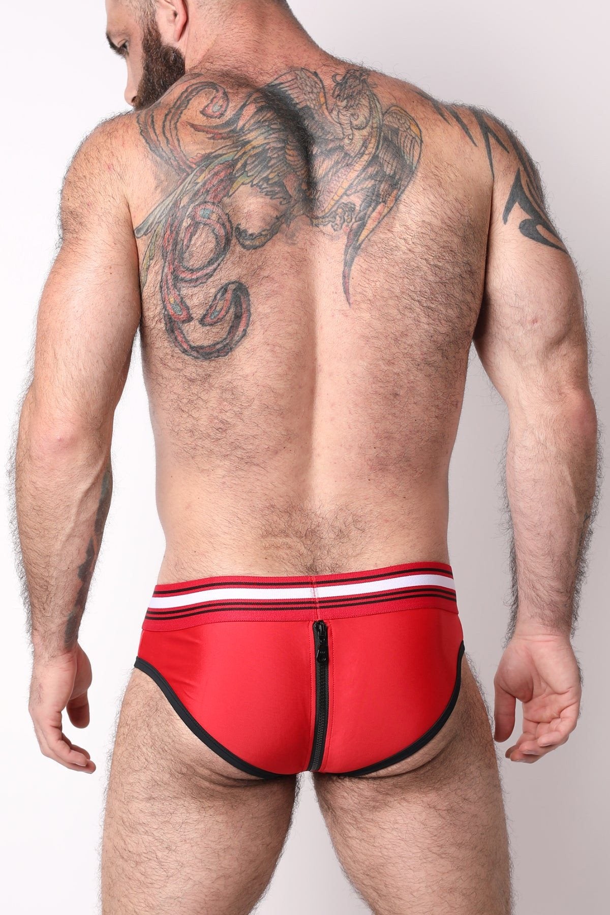 CellBlock 13 Red All Access Zipper Brief w/ Detachable Pouch