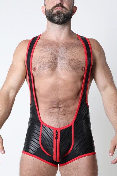 CellBlock 13 Red Gauntlet Zipper Singlet