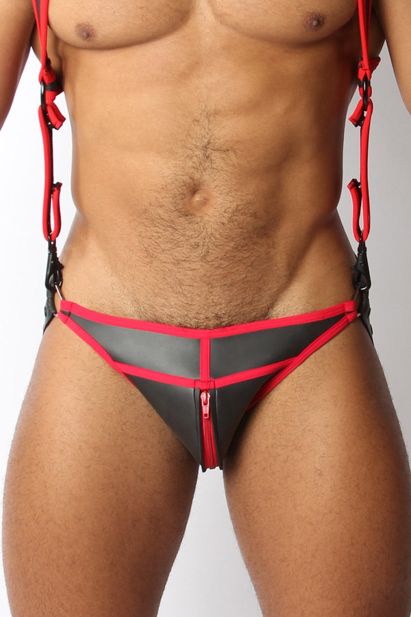 CellBlock 13 Red Rebel Neoprene Jockstrap w/ Zipper