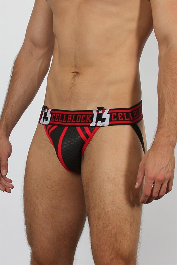 CellBlock 13 Sniper Red Neoprene Jock w/ Side Pocket
