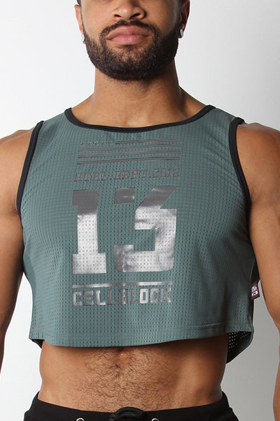 Cellblock 13 Army Gren Relay Mesh Cutoff Tank