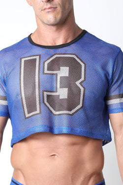 Cellblock 13 Blue Halfback Mesh Crop Top thumbnail 2
