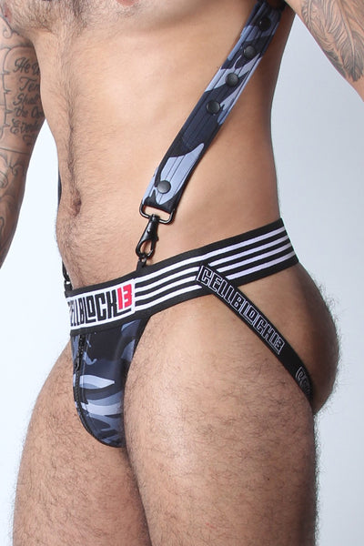 Cellblock 13 Grey Cadet Camo Zipper Jockstrap