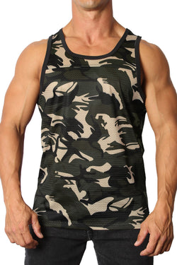 Cellblock 13 Grey Foxhole Camo Mesh Tank Top thumbnail 1