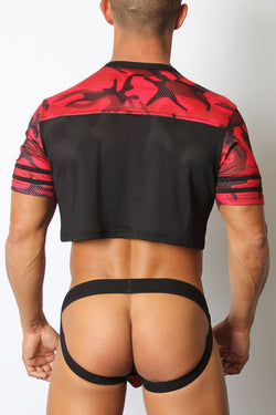 Cellblock 13 Red Foxhole Camo Mesh Crop Top thumbnail 2