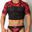 Cellblock 13 Red Foxhole Camo Mesh Crop Top