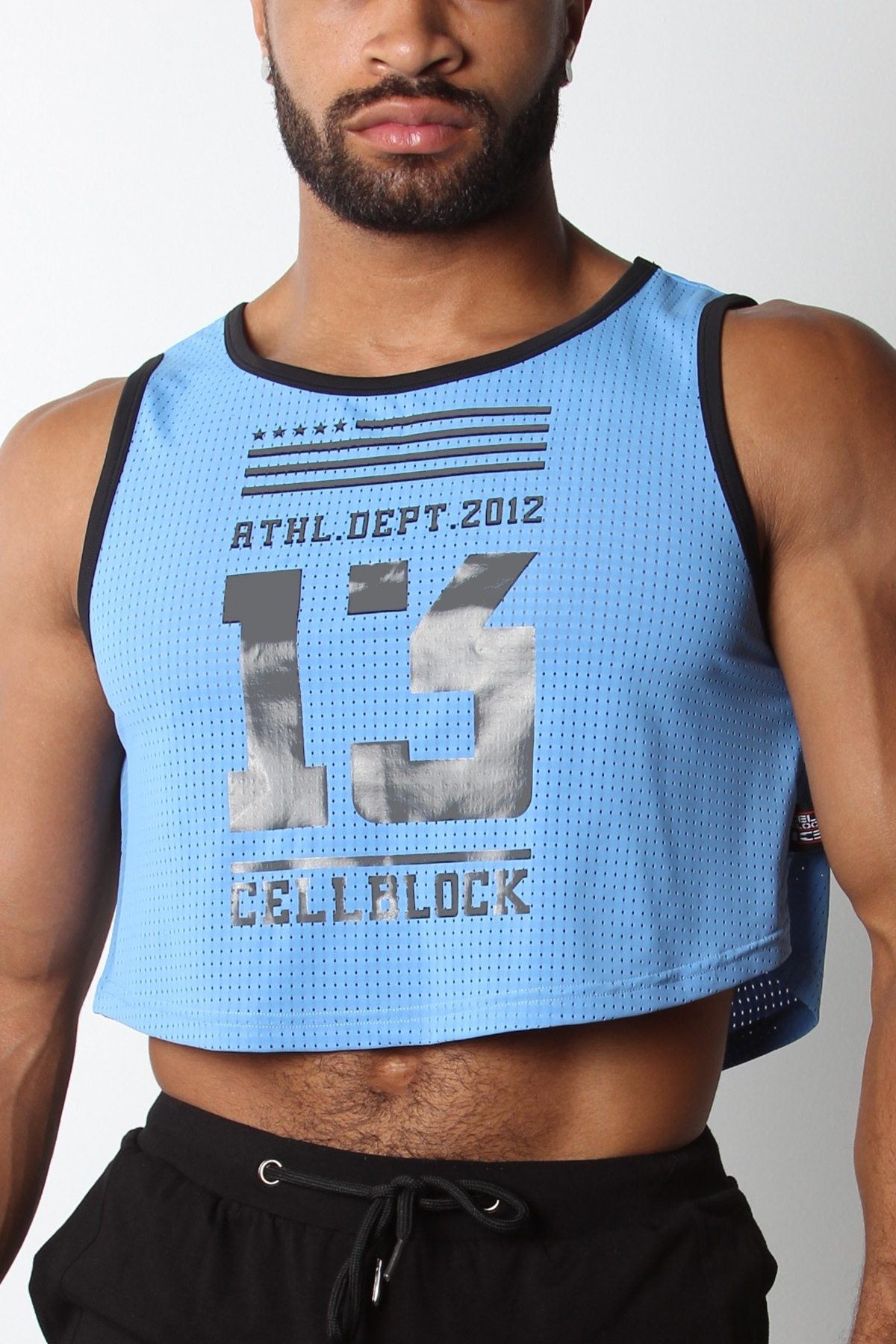 Cellblock 13 Sky Blue Relay Mesh Cutoff Tank