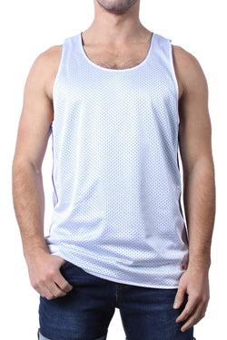 Cellblock 13 White Crossover Reversible Mesh Tank Top thumbnail 1