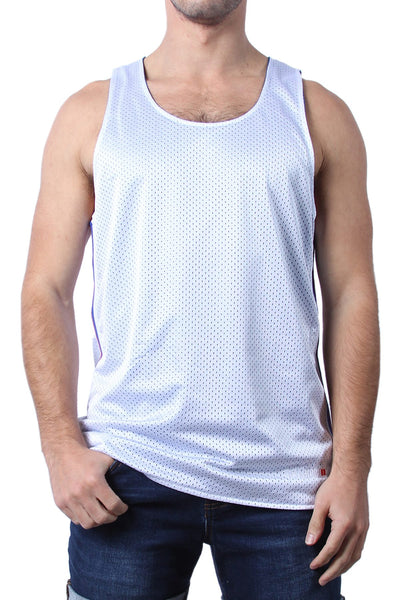 Cellblock 13 White Crossover Reversible Mesh Tank Top