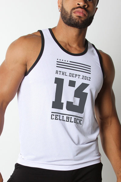 Cellblock 13 White Relay Mesh Tank Top