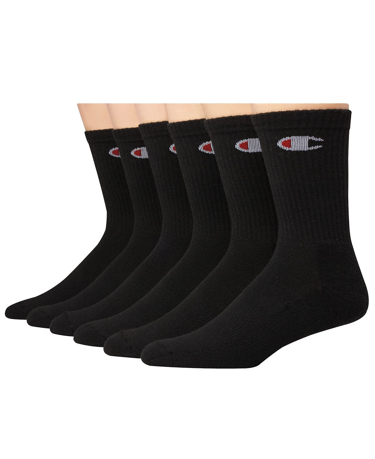 Champion 6-pk. Crew Sports Socks Black
