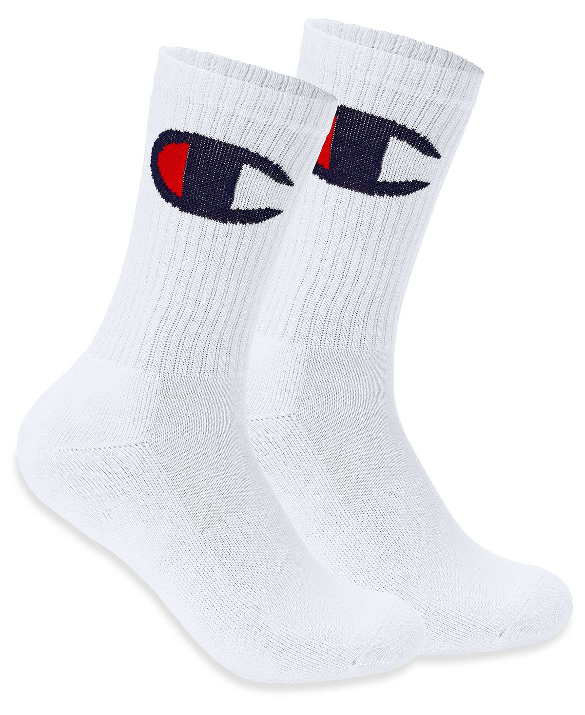 Champion Big-logo Crew Socks White