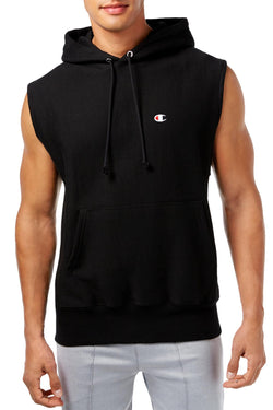 Champion Black Reverse Weave Sleeveless Hoodie thumbnail 1
