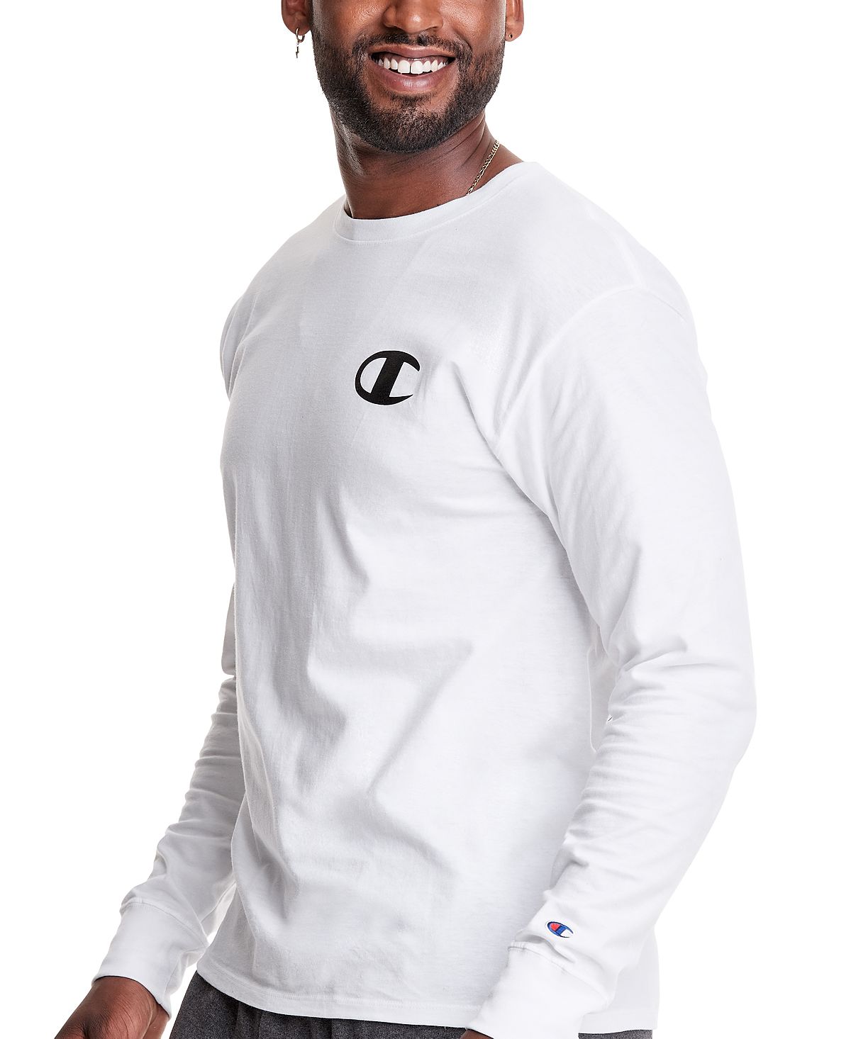 Champion Classic Cassette Logo Graphic Long-sleeve T-shirt White