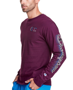 Champion Classic Logo Graphic Long-sleeve T-shirt Dark Berry thumbnail 2