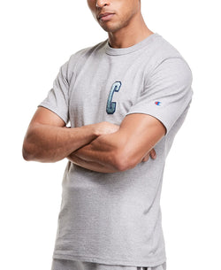 Champion Ombr Tufted-chenille Logo Appliqu T-shirt Oxford Gray thumbnail 2