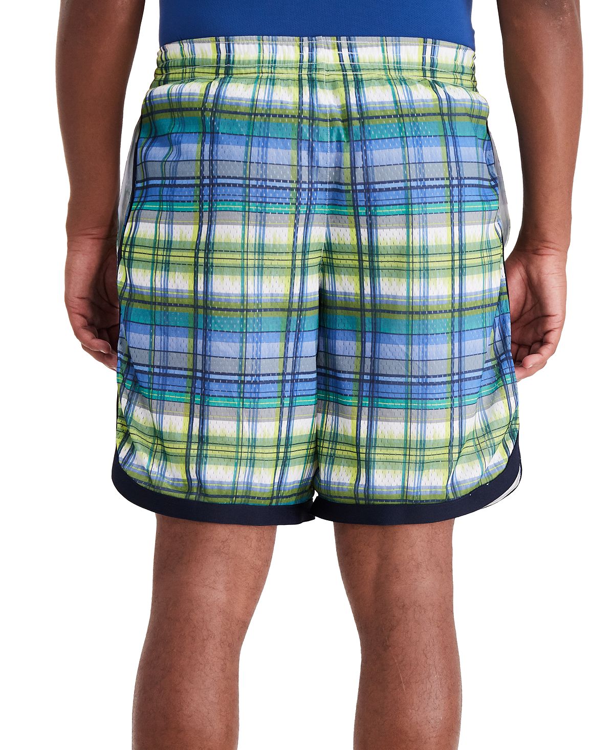 Champion Plaid Mesh 7" Drawstring Shorts Off Grid Green