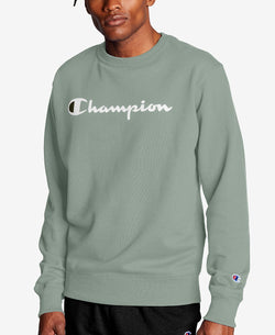 Champion Powerblend Fleece Logo Sweatshirt Ecology Green thumbnail 1