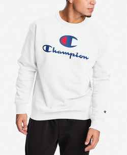 Champion Powerblend Logo-print Fleece Sweatshirt White thumbnail 1