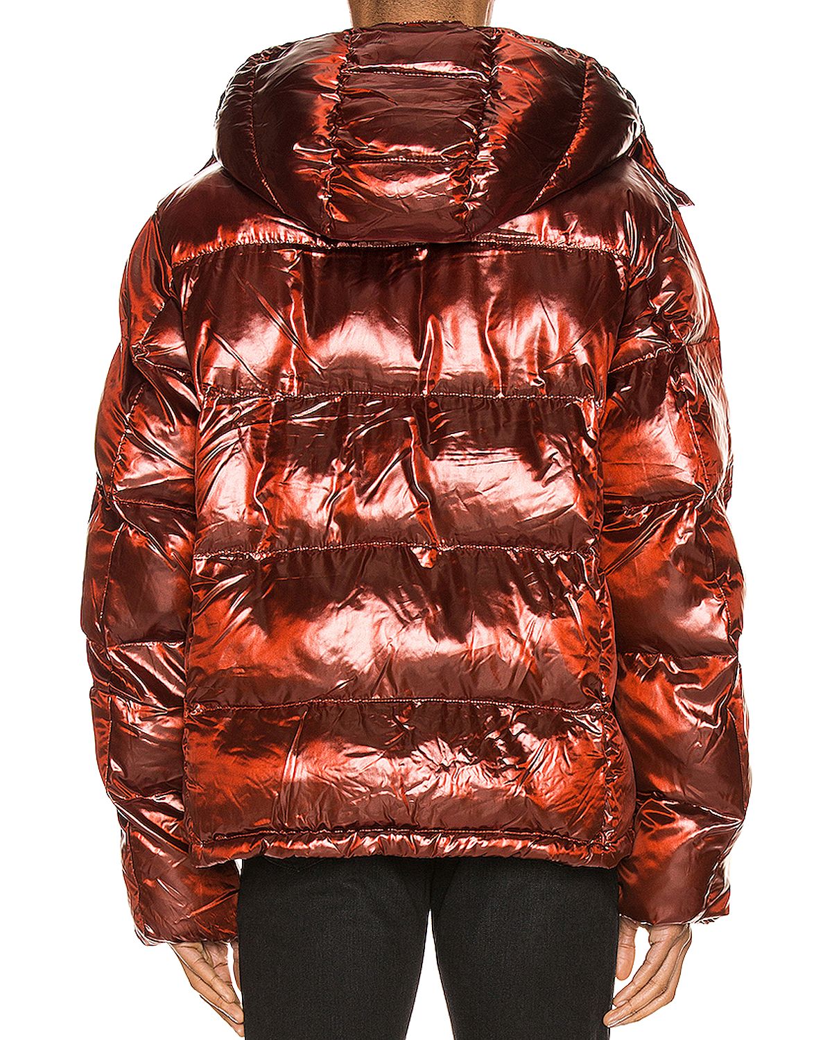 Champion Reverse Weave Hooded Puffer Jacket Scarlet