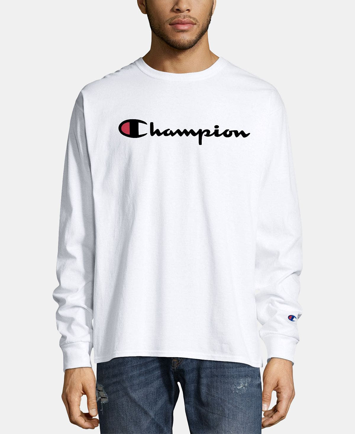 Champion Script-logo Long Sleeve Tshirt Oatmeal Heather