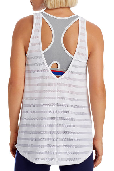 Champion White Double Dry Training Tank Top with Athletic Bra