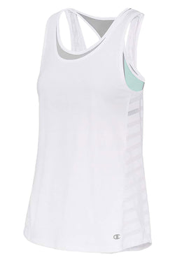 Champion White Double Dry Training Tank Top with Athletic Bra thumbnail 3