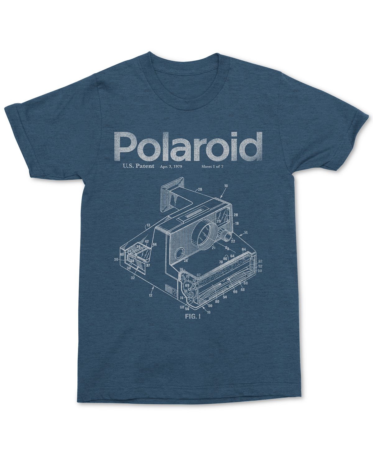 Changes Polaroid Camera Patent Graphic T-shirt Heather Blue