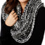 Charter Club Black/White Velvety Marled Chenille Infinity Scarf