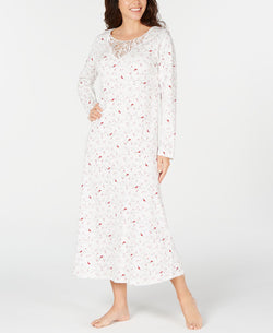 Charter Club Cotton Lace-trim Printed Nightgown Cardinal thumbnail 1