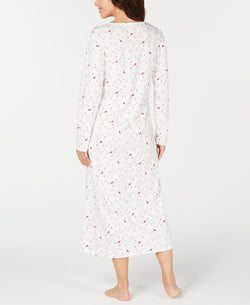 Charter Club Cotton Lace-trim Printed Nightgown Cardinal thumbnail 2