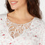 Charter Club Cotton Lace-trim Printed Nightgown Cardinal