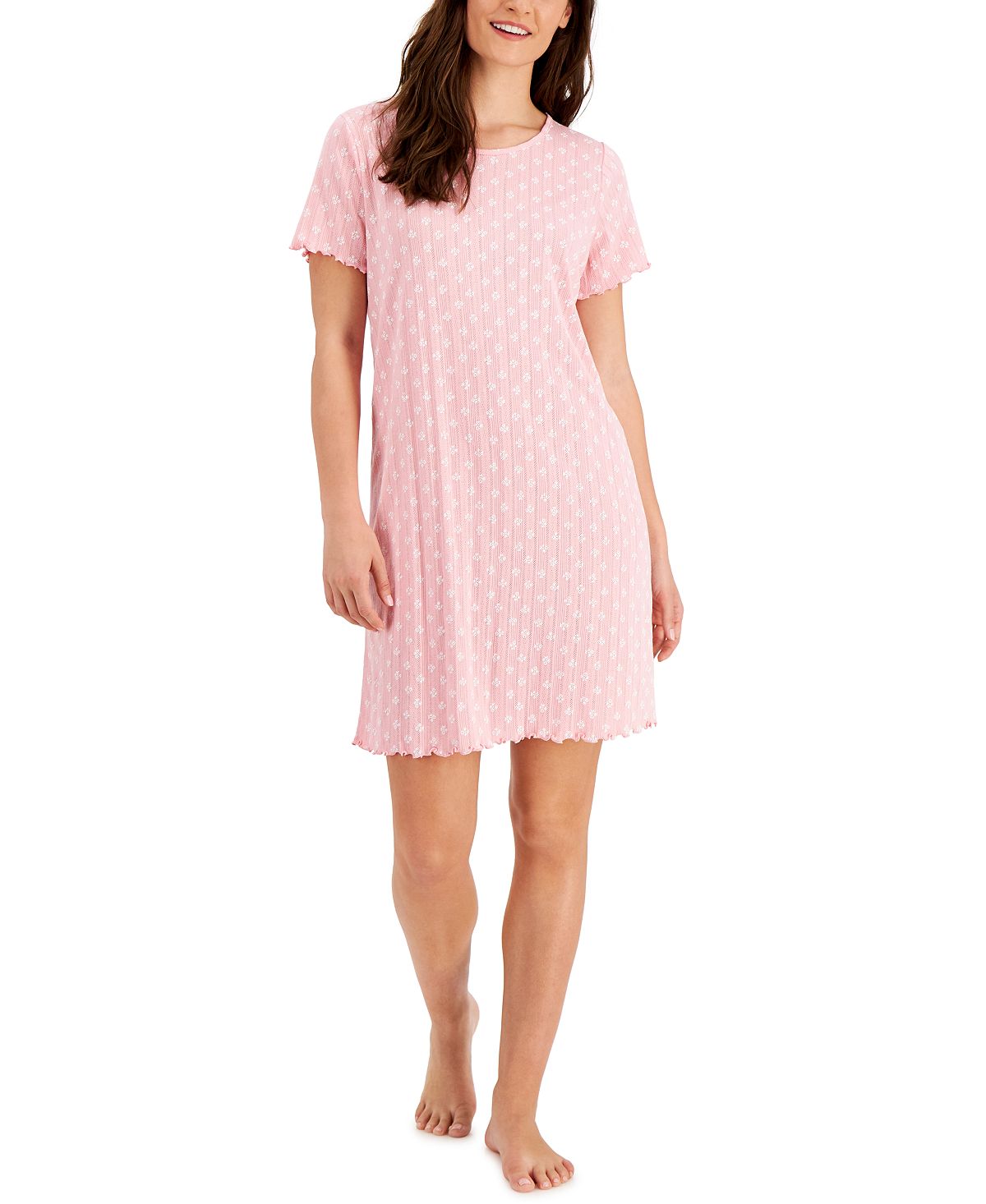 Charter Club Cotton Pointelle Sleep Shirt Nightgown Scatter Dandeli