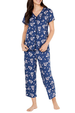 Charter Club Cotton Soft Knit Pajama Set in Blue Bells thumbnail 1