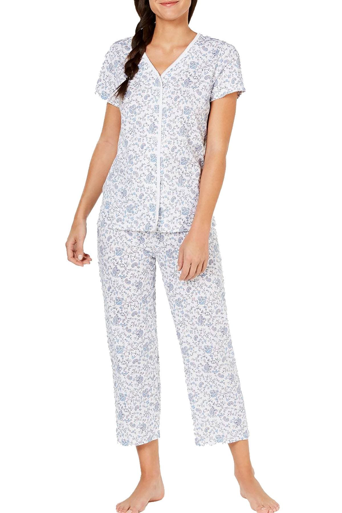 Charter Club Cotton Soft Knit Pajama Set in Quaint Paisley