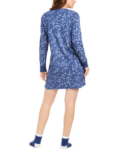 Charter Club Cozy Fleece Waffle Knit Sleepshirt Nightgown & Socks Set Celestial Stars thumbnail 2