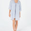 Charter Club Embroidered Cotton Chemise / Wrap Robe Set in Misty Morning