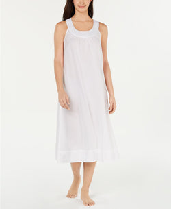 Charter Club Embroidery Detail Long Woven Nightgown in Bright White thumbnail 2