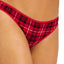 Charter Club Everyday Cotton Wo Lace-trim Thong Plaid Candy Red