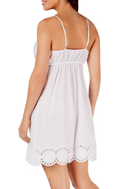 Charter Club Eyelet Lace Cotton Chemise in Bright White thumbnail 4