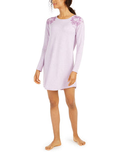 Charter Club Floral-embroidered Sleepshirt Nightgown Lilac Petal thumbnail 1