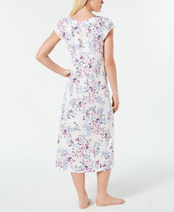 Charter Club Flutter-sleeve Soft Knit Nightgown Leafy Botanical thumbnail 2